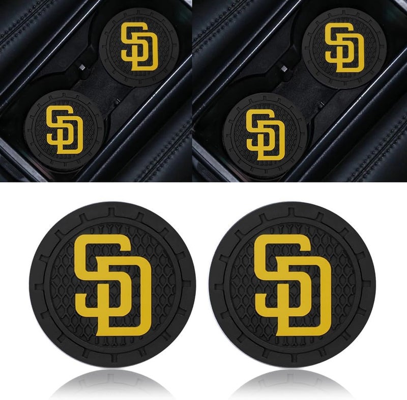 WiiFiive Car Cup Holder Coasters for San Diego Padres Baseball Fans, Padres Car Coasters for Cup Holder Insert Silicone Non-Slip - Image 4